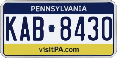 PA license plate KAB8430