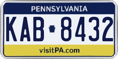 PA license plate KAB8432