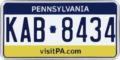 PA license plate KAB8434