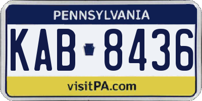PA license plate KAB8436