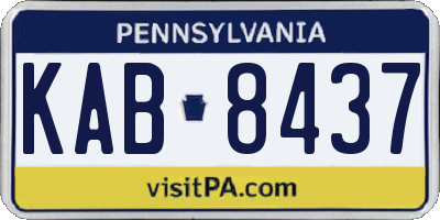 PA license plate KAB8437