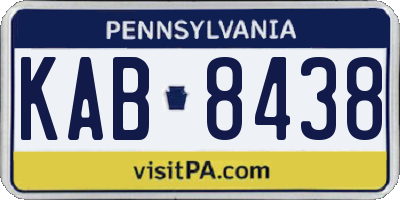 PA license plate KAB8438