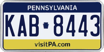 PA license plate KAB8443