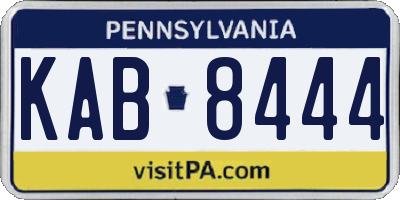 PA license plate KAB8444