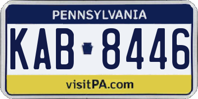 PA license plate KAB8446