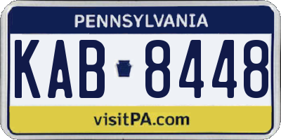 PA license plate KAB8448