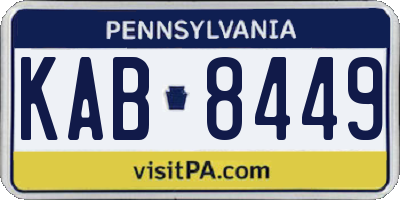 PA license plate KAB8449