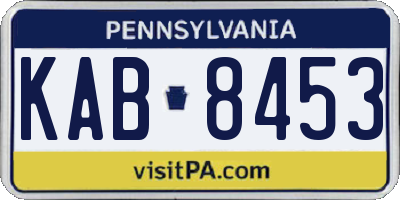 PA license plate KAB8453