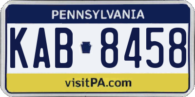 PA license plate KAB8458