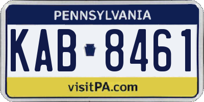 PA license plate KAB8461