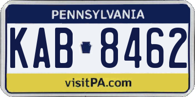 PA license plate KAB8462
