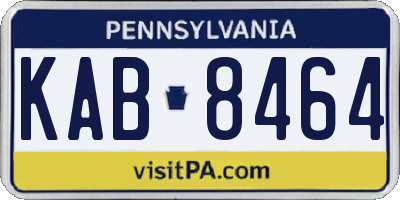 PA license plate KAB8464