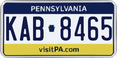 PA license plate KAB8465