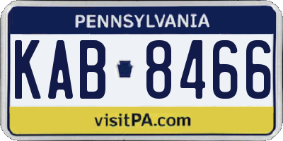 PA license plate KAB8466