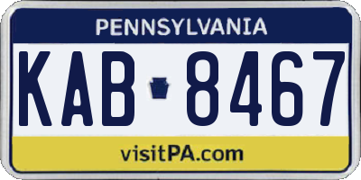 PA license plate KAB8467