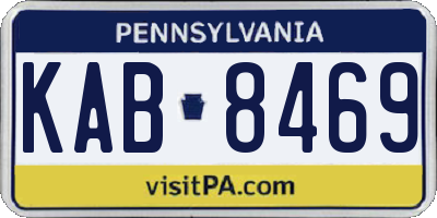 PA license plate KAB8469