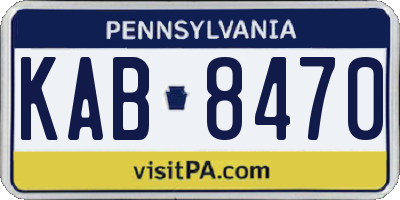 PA license plate KAB8470