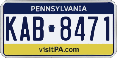 PA license plate KAB8471
