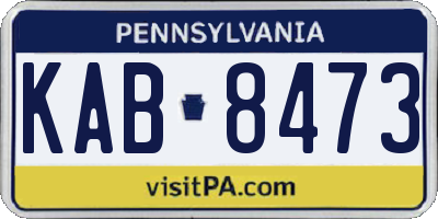 PA license plate KAB8473