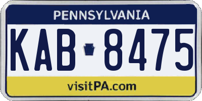 PA license plate KAB8475