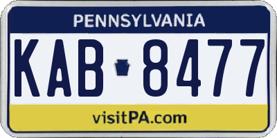 PA license plate KAB8477