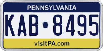 PA license plate KAB8495