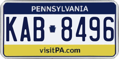 PA license plate KAB8496