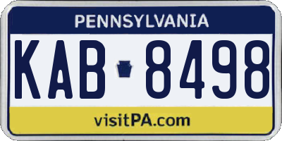 PA license plate KAB8498