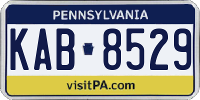PA license plate KAB8529