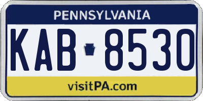 PA license plate KAB8530