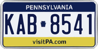 PA license plate KAB8541