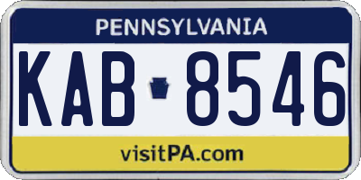 PA license plate KAB8546