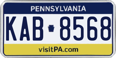 PA license plate KAB8568