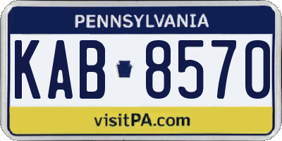 PA license plate KAB8570