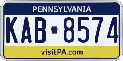 PA license plate KAB8574