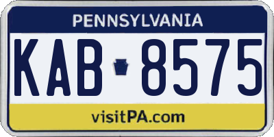 PA license plate KAB8575