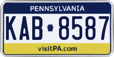 PA license plate KAB8587