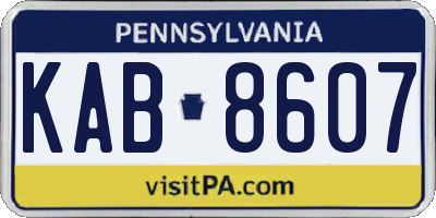 PA license plate KAB8607