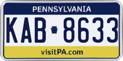 PA license plate KAB8633
