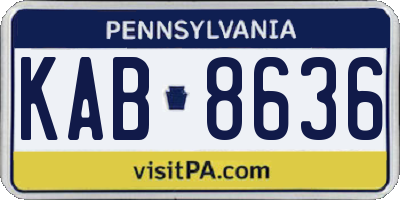 PA license plate KAB8636