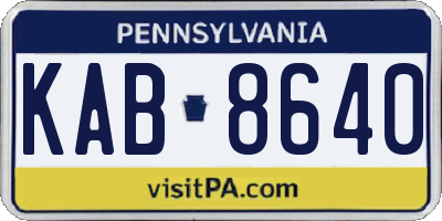 PA license plate KAB8640