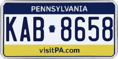 PA license plate KAB8658