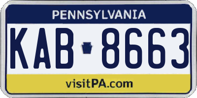 PA license plate KAB8663