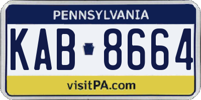 PA license plate KAB8664