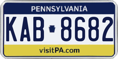 PA license plate KAB8682