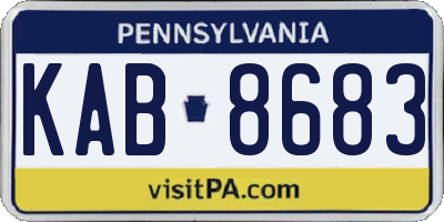 PA license plate KAB8683