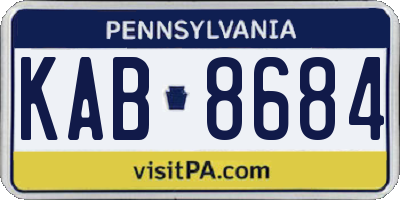 PA license plate KAB8684