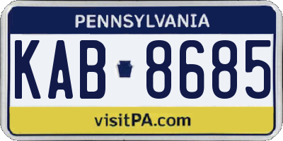 PA license plate KAB8685