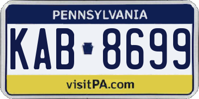 PA license plate KAB8699