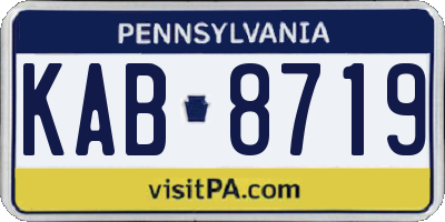 PA license plate KAB8719